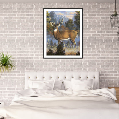 Deer - Full Round Drill Diamond Painting 30*40CM