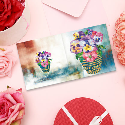 8pcs DIY Diamond Painting Greeting Cards Mosaic Thanks Birthday Postcards
