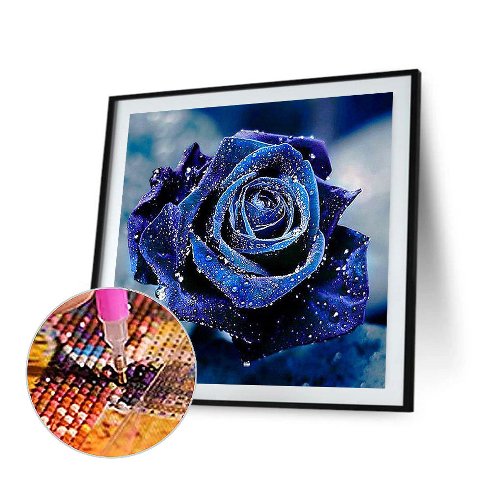 Blue Rose - Full Round Drill Diamond Painting 40*40CM