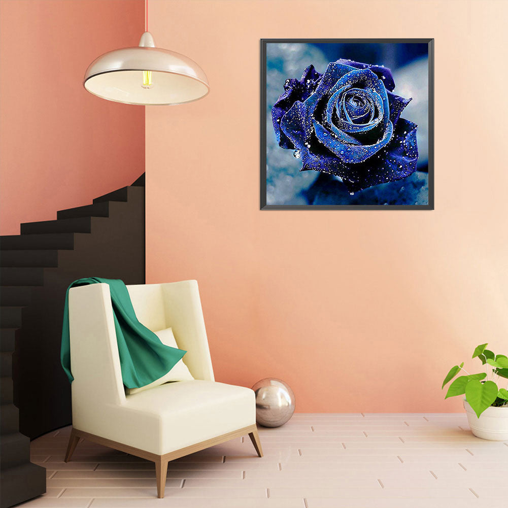 Blue Rose - Full Round Drill Diamond Painting 40*40CM