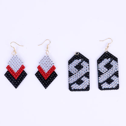 5D DIY Diamond Painting Earrings Kit Irregular Double-sided Drill Jewelry