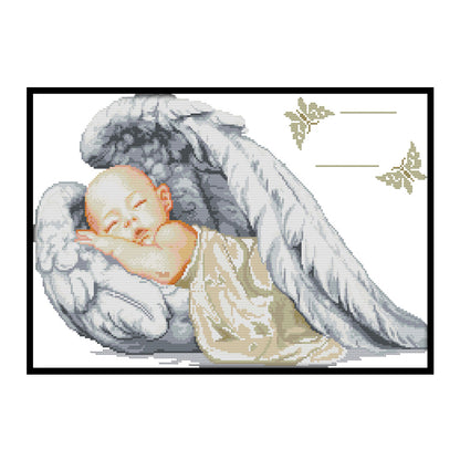 Little Angel Birth Certificate - 11CT Counted Cross Stitch 49*34CM