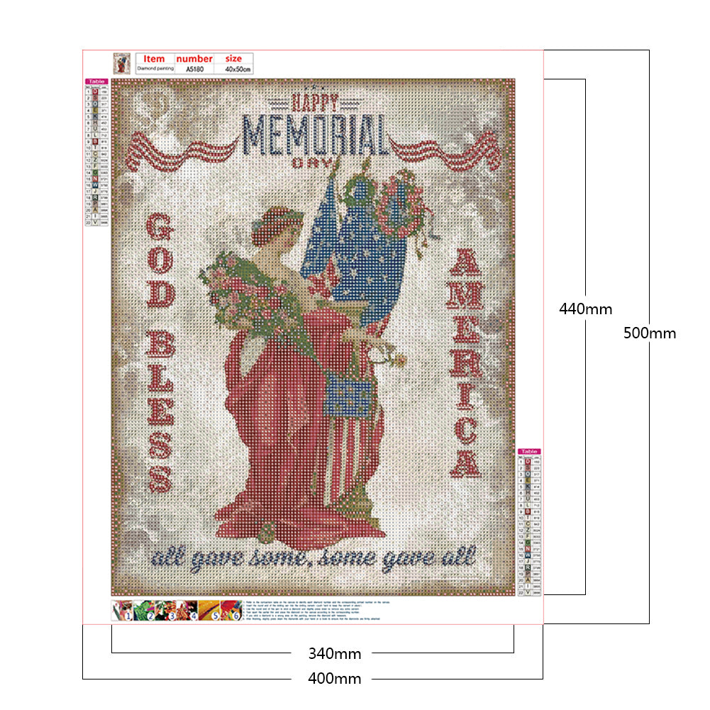 Independence Day - Full Round Drill Diamond Painting 40*50CM