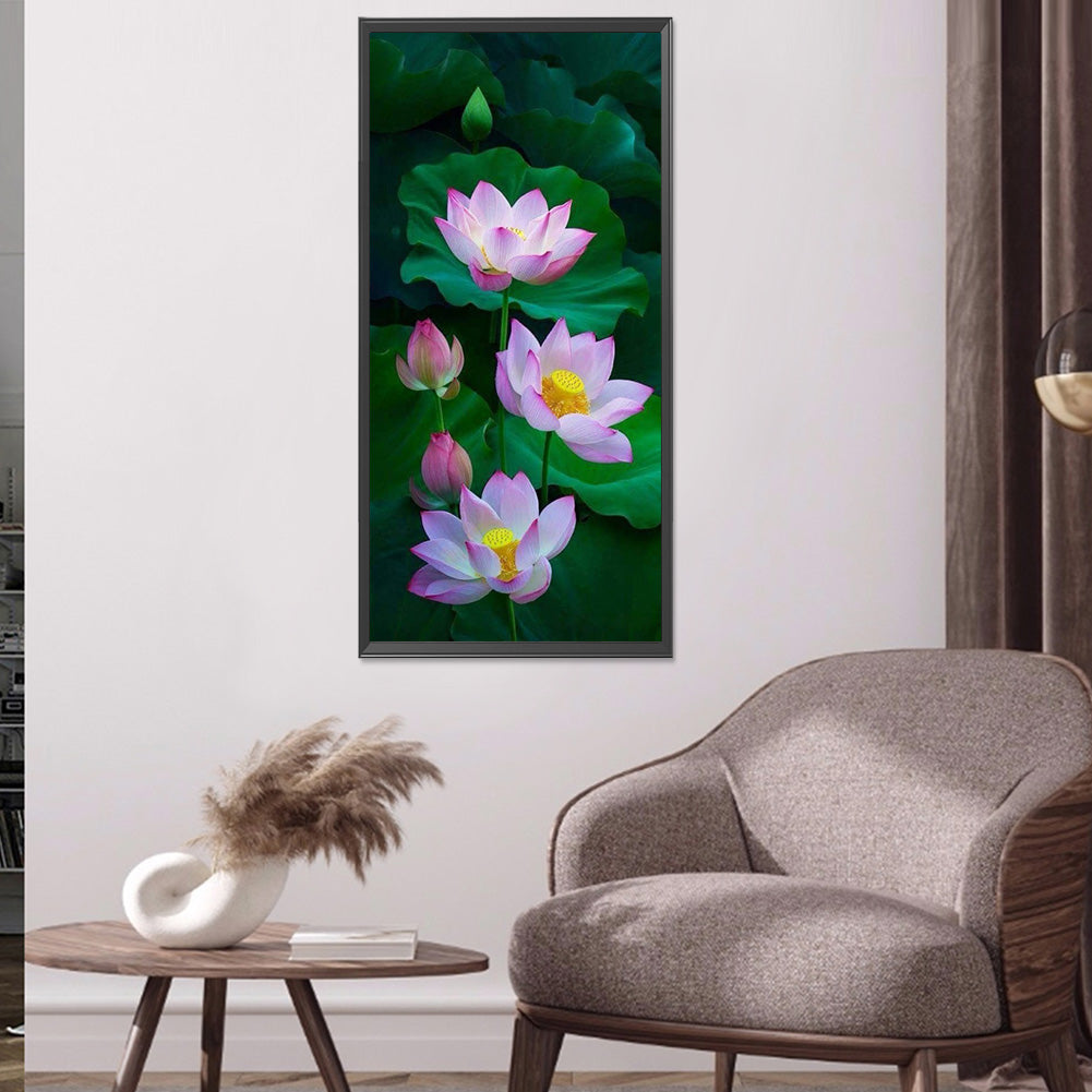 Lotus - Full Square Drill Diamond Painting 40*80CM