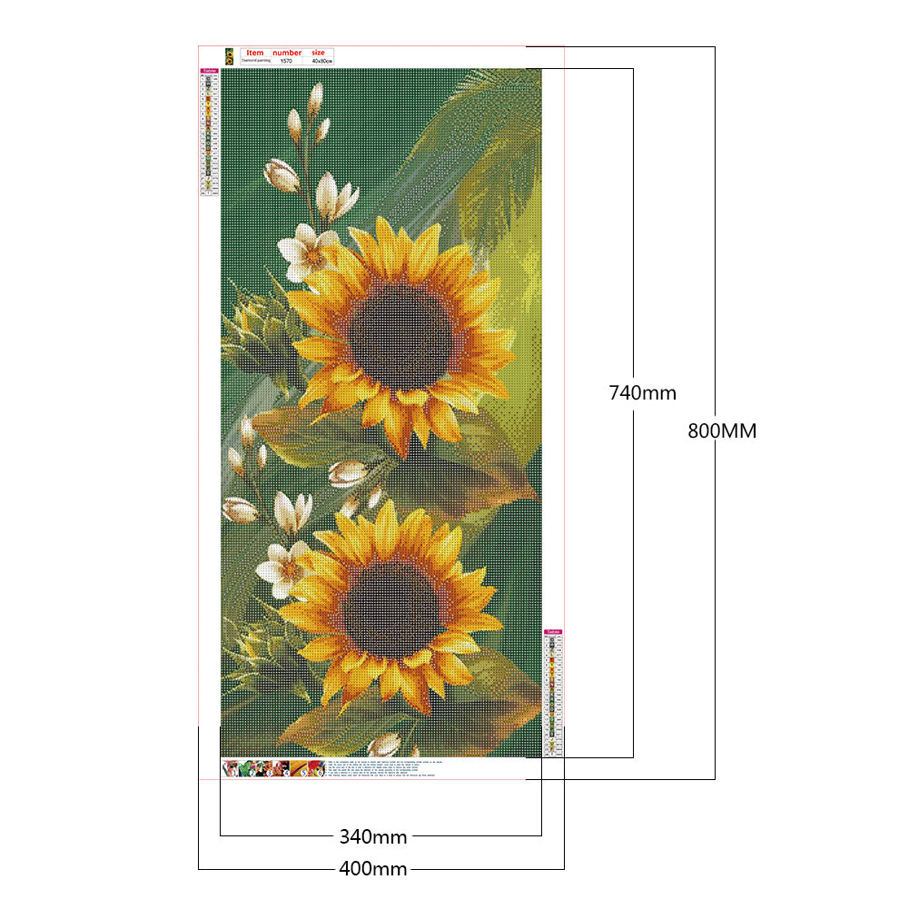 Sunflower - Full Round Drill Diamond Painting 40*80CM