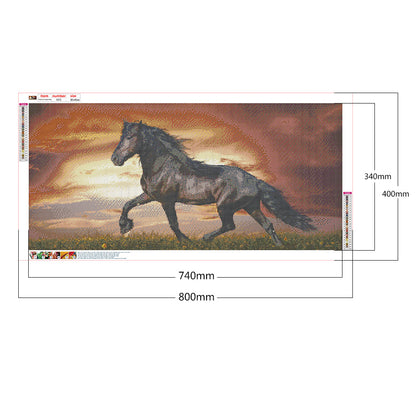 Horse Galloping - Full Round Drill Diamond Painting 80*40CM