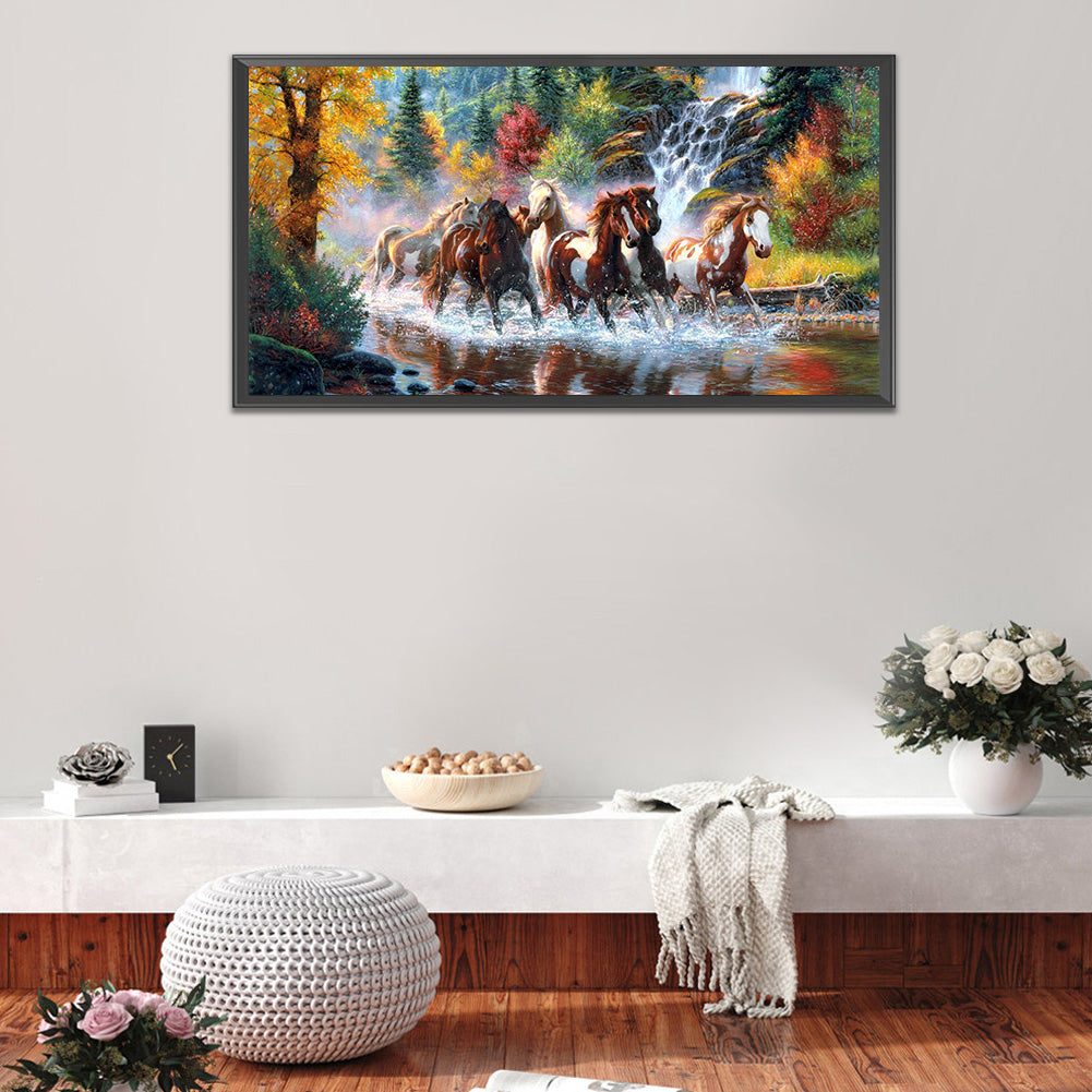 Horse Galloping - Full Round Drill Diamond Painting 80*40CM