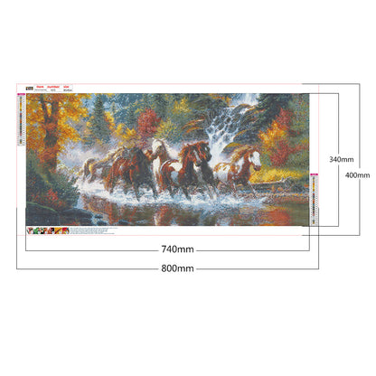 Horse Galloping - Full Round Drill Diamond Painting 80*40CM