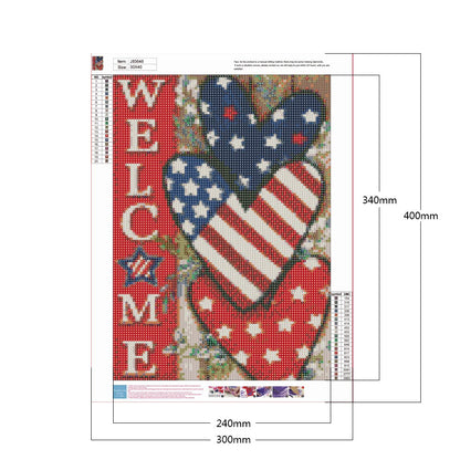 Flag Love - Full Round Drill Diamond Painting 30*40CM