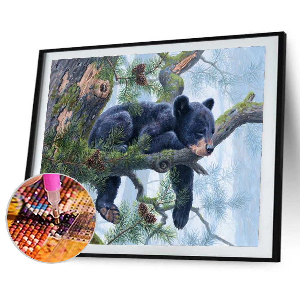 Black Bear - Full Round Drill Diamond Painting 40*30CM