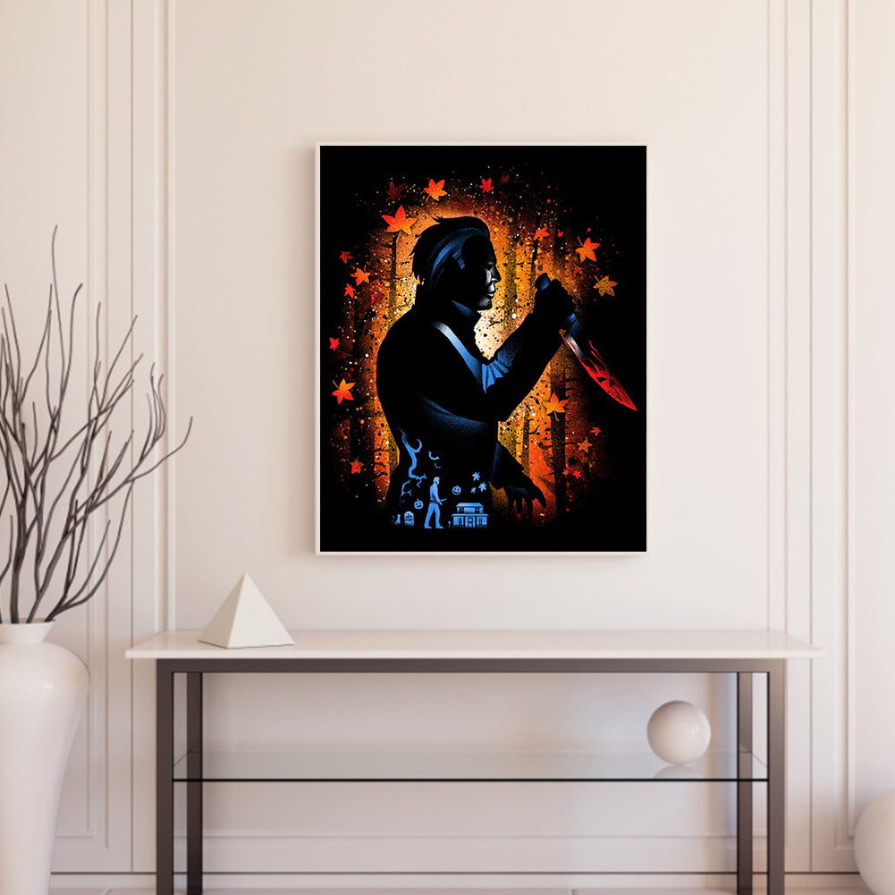 Silhouette - Halloween Killer - 11CT Stamped Cross Stitch 40*50CM