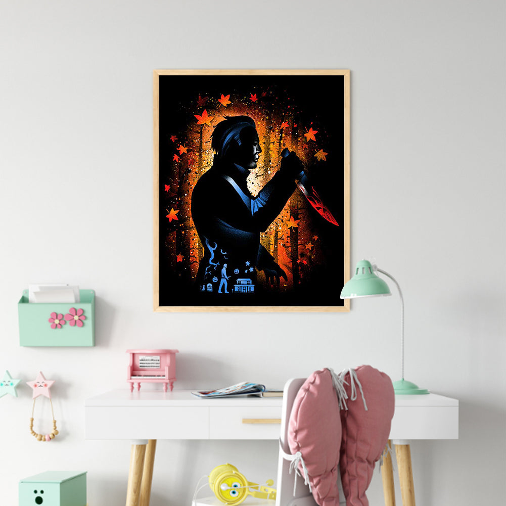 Silhouette - Halloween Killer - 11CT Stamped Cross Stitch 40*50CM