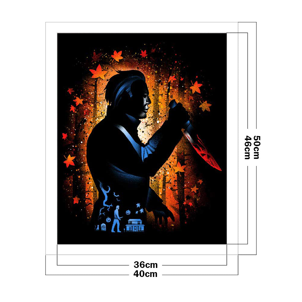 Silhouette - Halloween Killer - 11CT Stamped Cross Stitch 40*50CM