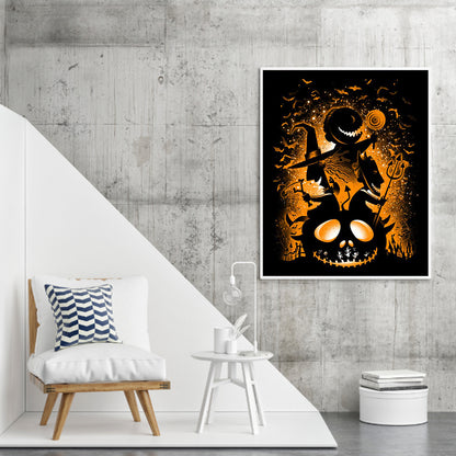 Silhouette - Halloween Skull - 11CT Stamped Cross Stitch 40*50CM