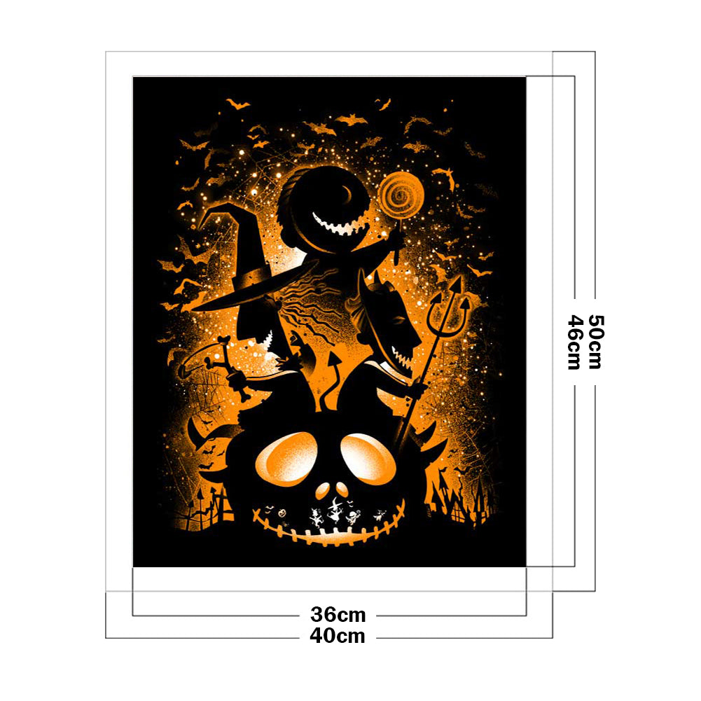 Silhouette - Halloween Skull - 11CT Stamped Cross Stitch 40*50CM