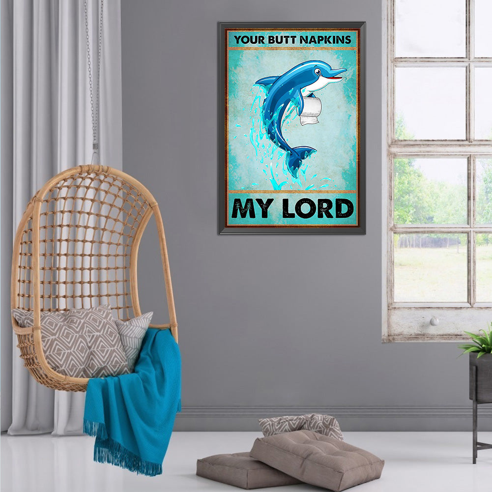 Dolphin - 11CT Stamped Cross Stitch 40*55CM