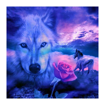 Wolf And Rose - Full Round Drill Diamond Painting 40*40CM