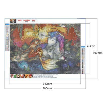 Mermaid Girl - Full Square Drill Diamond Painting 40*30CM