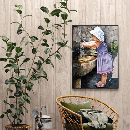 Little Girl - Full Round Drill Diamond Painting 30*40CM