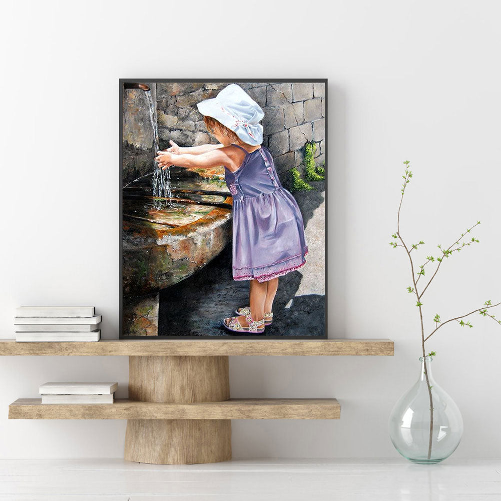 Little Girl - Full Round Drill Diamond Painting 30*40CM