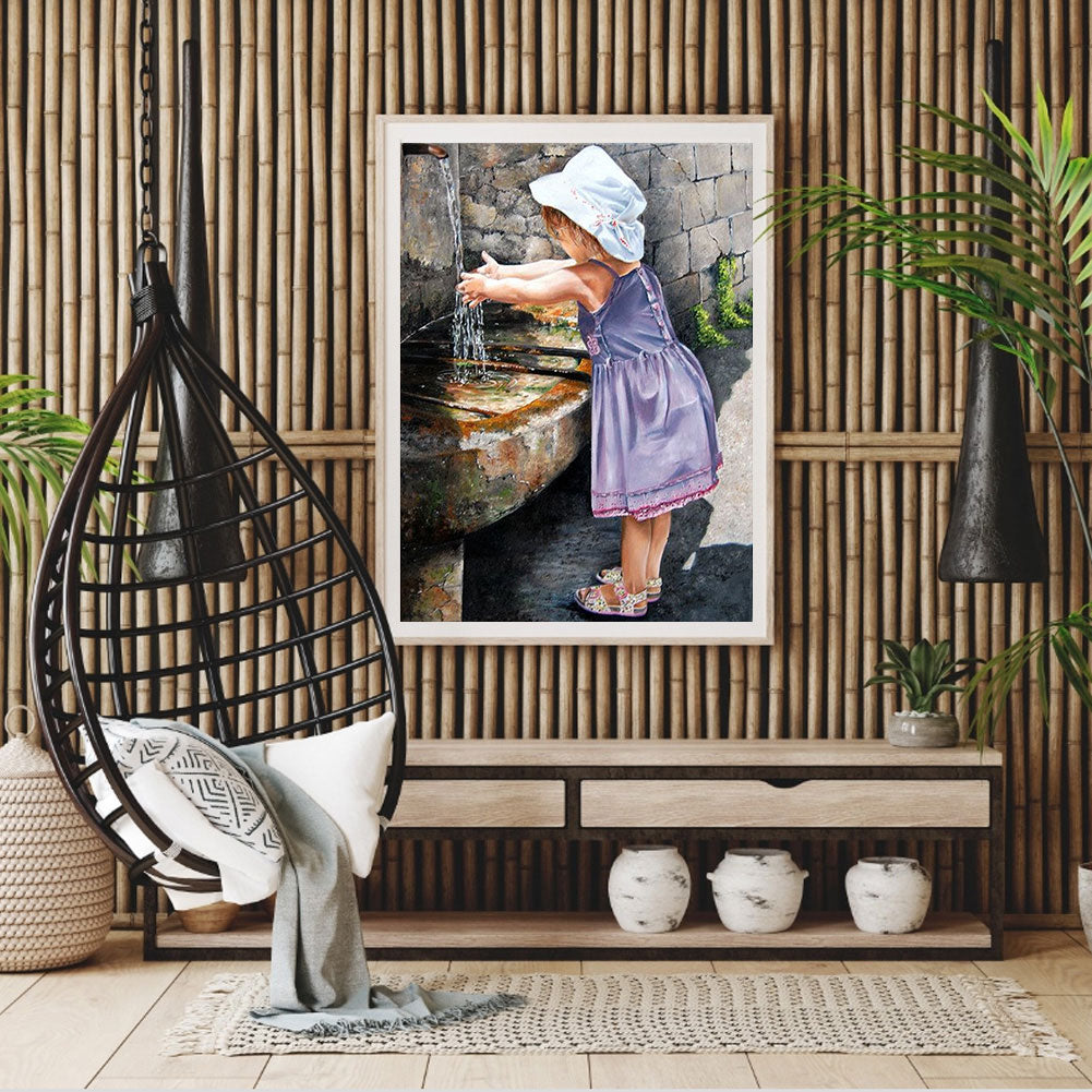 Little Girl - Full Round Drill Diamond Painting 30*40CM