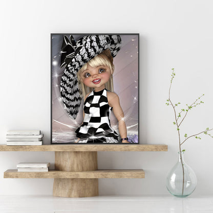 Big Eyed Girl - Full Round Drill Diamond Painting 40*50CM