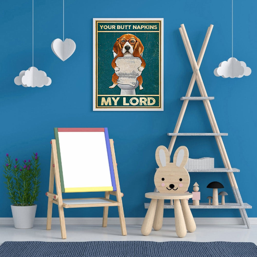 Toilet Paper Dog - Full Round Drill Diamond Painting 30*40CM