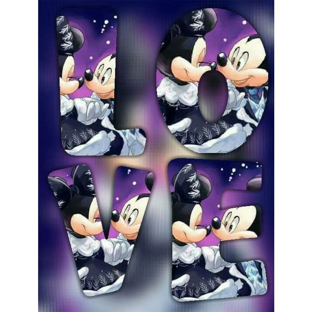 Mickey Mouse Love - Full Round Drill Diamond Painting 40*50CM