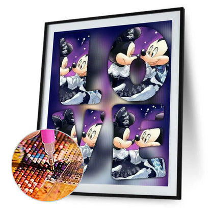 Mickey Mouse Love - Full Round Drill Diamond Painting 40*50CM