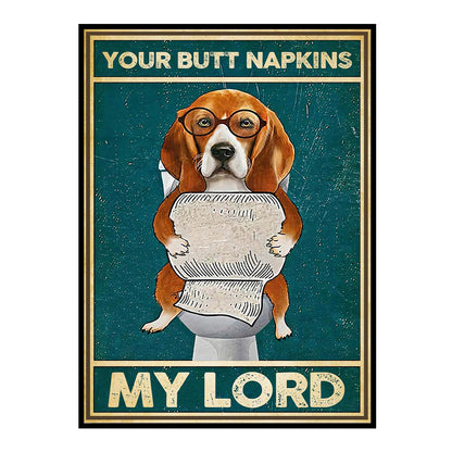 Dog On Toilet - 11CT Stamped Cross Stitch 40*55CM