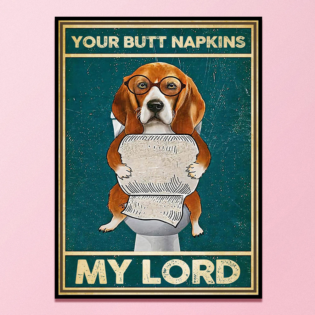 Dog On Toilet - 11CT Stamped Cross Stitch 40*55CM