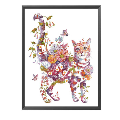 Focused Cat - 11CT Counted Cross Stitch 40*48CM