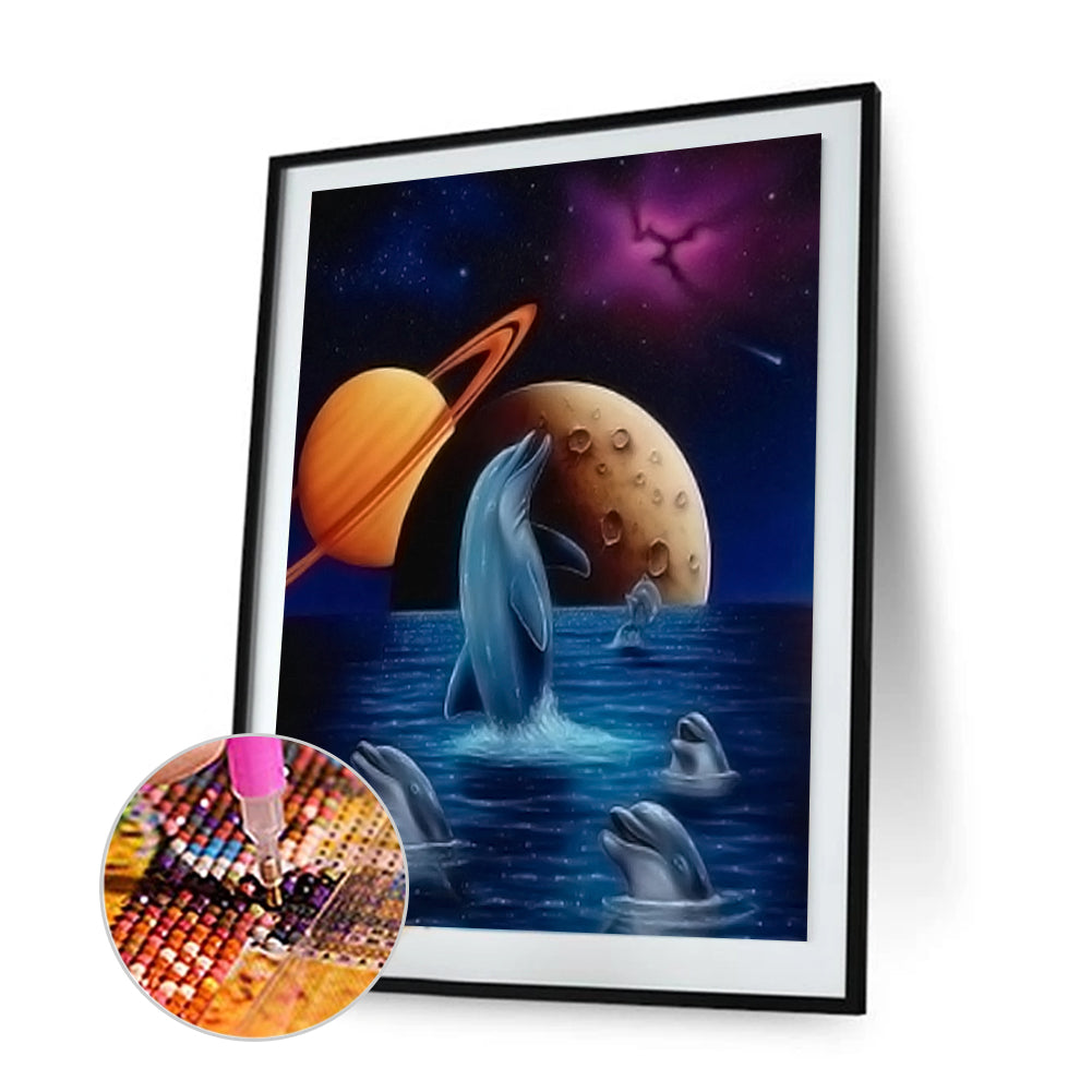 Dolphin - Full Square Drill Diamond Painting 30X40CM