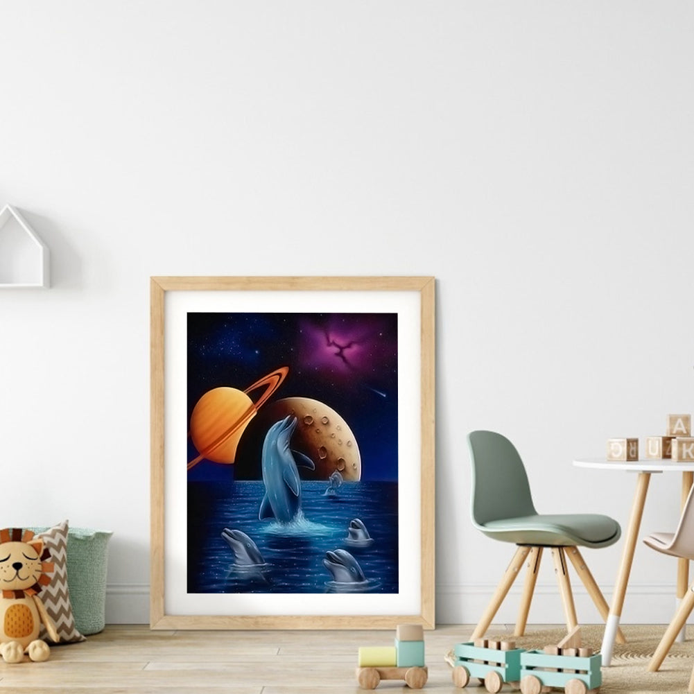 Dolphin - Full Square Drill Diamond Painting 30X40CM