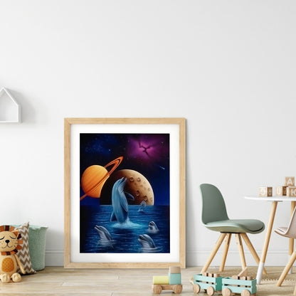 Dolphin - Full Square Drill Diamond Painting 30X40CM