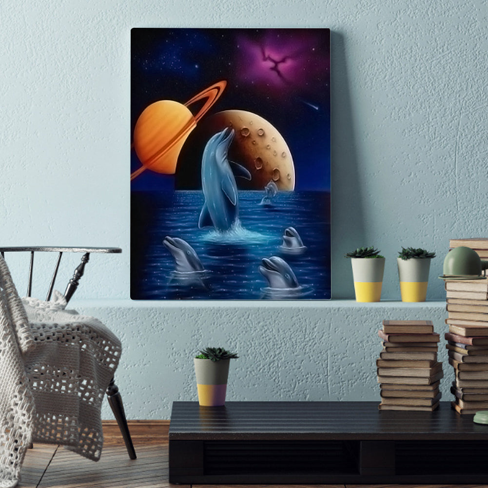Dolphin - Full Square Drill Diamond Painting 30X40CM