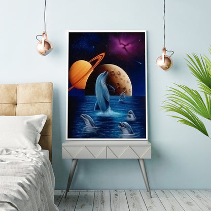 Dolphin - Full Square Drill Diamond Painting 30X40CM