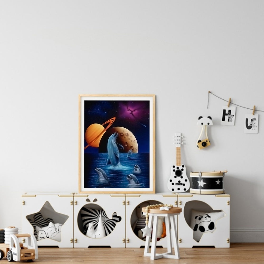 Dolphin - Full Square Drill Diamond Painting 30X40CM