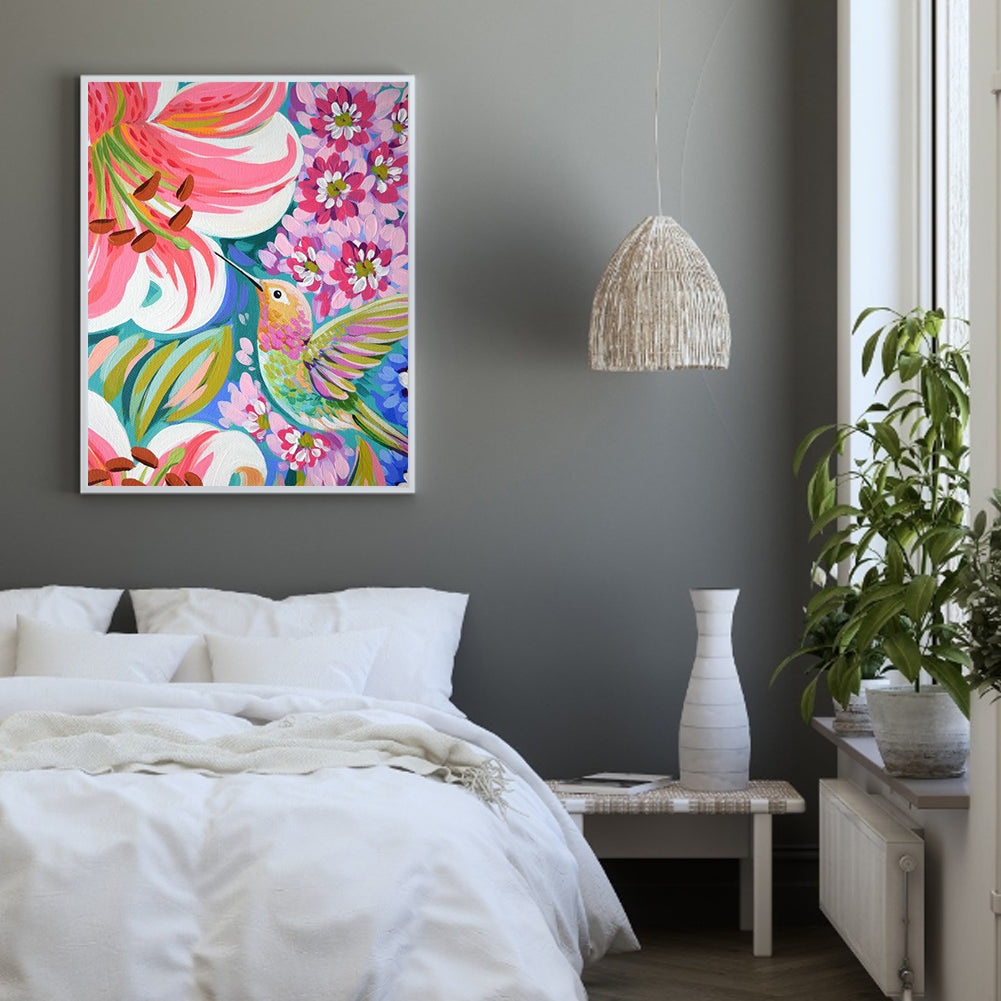 Hummingbirds Gather Honey - Full Square Drill Diamond Painting 40*50CM