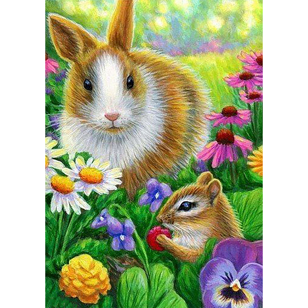 Squirrel And Rabbit - Full Square Drill Diamond Painting 30*40CM