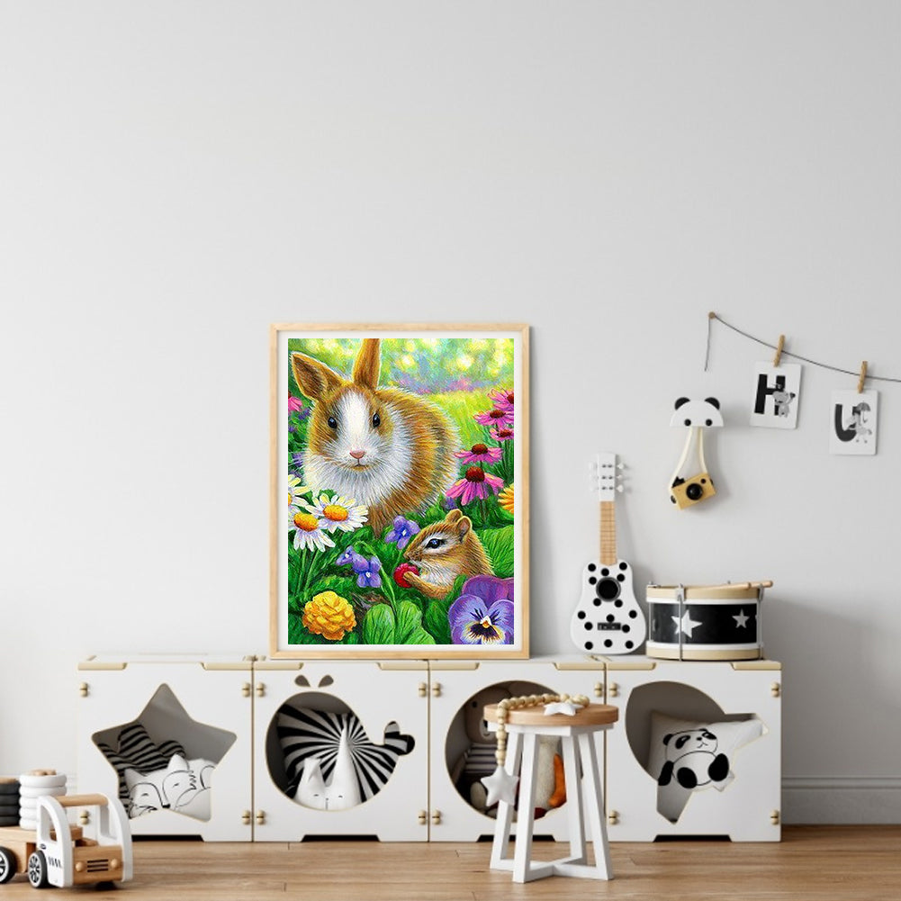 Squirrel And Rabbit - Full Square Drill Diamond Painting 30*40CM