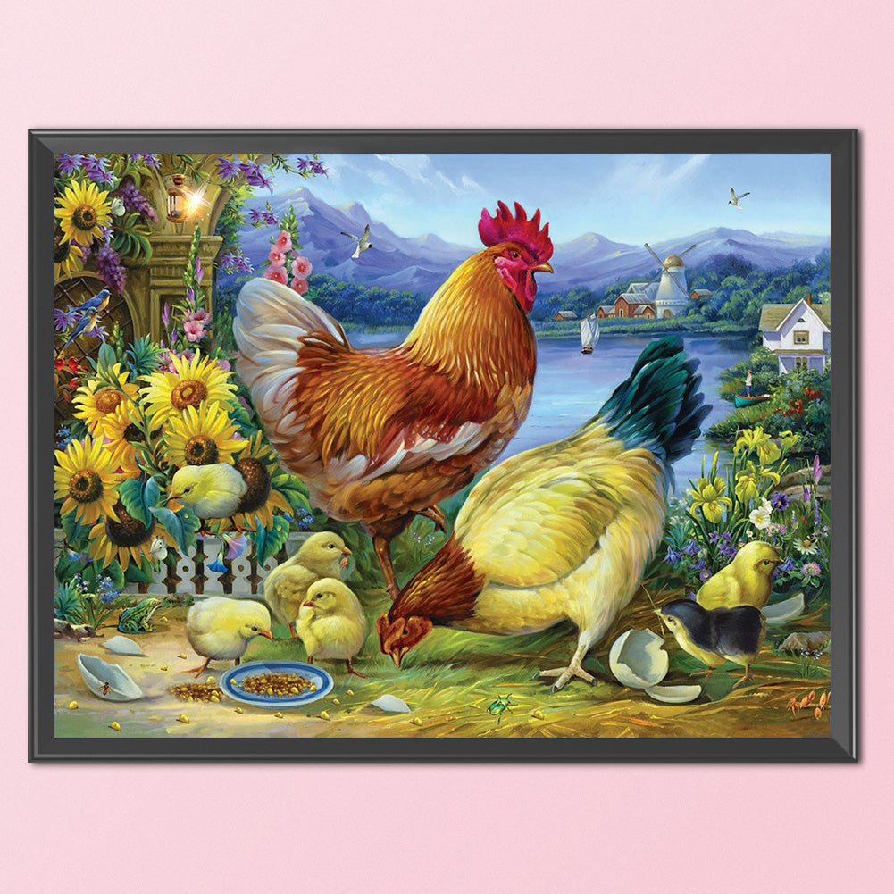 Rooster - 11CT Stamped Cross Stitch 50*40CM