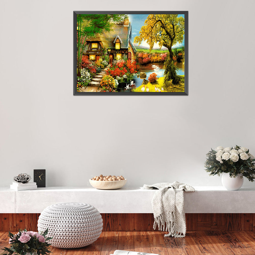 Autumn Cottage - 11CT Stamped Cross Stitch 60*43CM