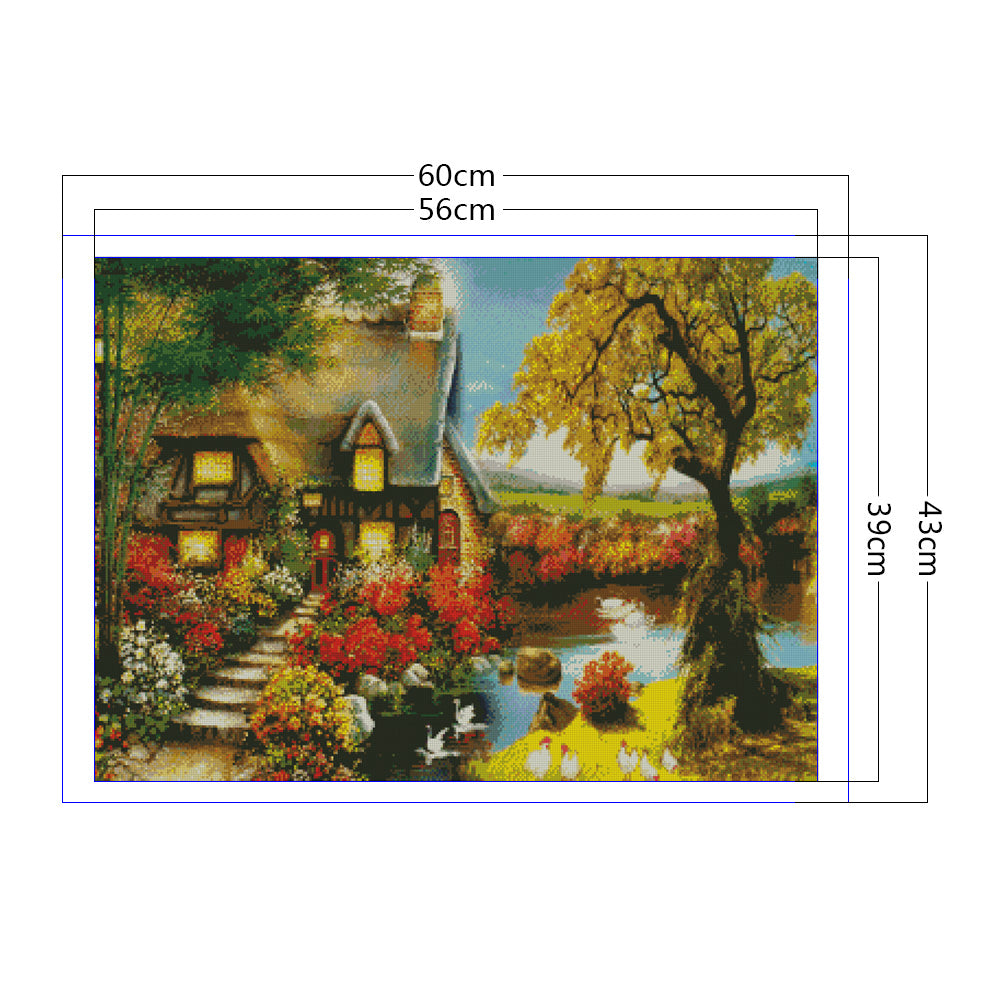 Autumn Cottage - 11CT Stamped Cross Stitch 60*43CM