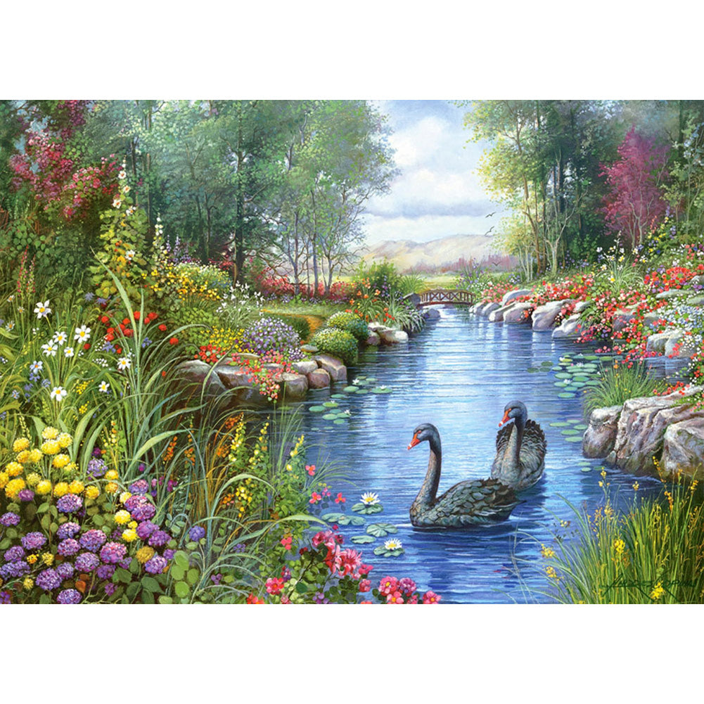 Swan Lake - 11CT Stamped Cross Stitch 50*36CM