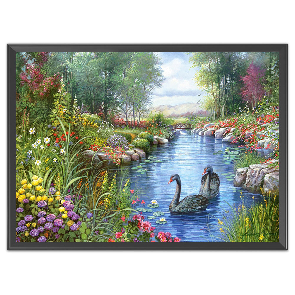 Swan Lake - 11CT Stamped Cross Stitch 50*36CM