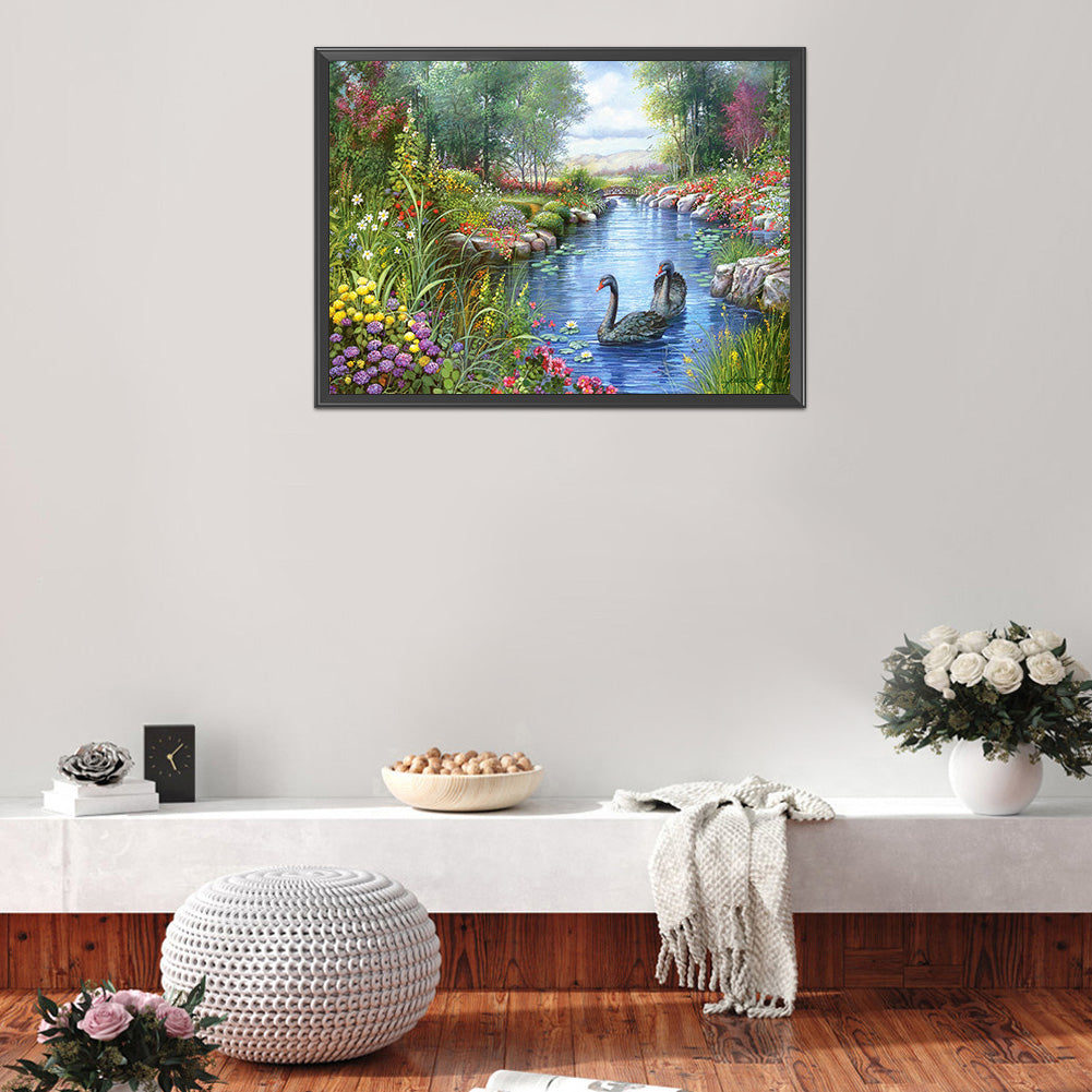 Swan Lake - 11CT Stamped Cross Stitch 50*36CM