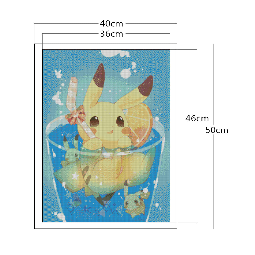 Pokemon - 11CT Stamped Cross Stitch 40*50CM