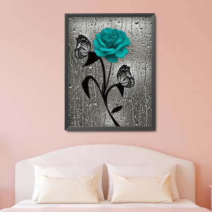 Butterfly Rose - Full Square Drill Diamond Painting 30X40CM