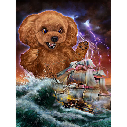 Poodle Siren - Full Round Drill Diamond Painting 30*40CM